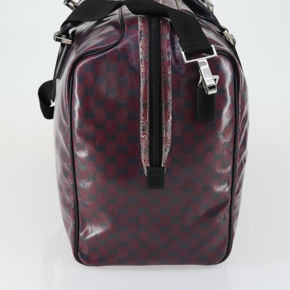 GUCCI GG Crystal Boston Bag Coated Canvas 2way Red Silver 203696 Auth 151447 - Picture 4 of 16